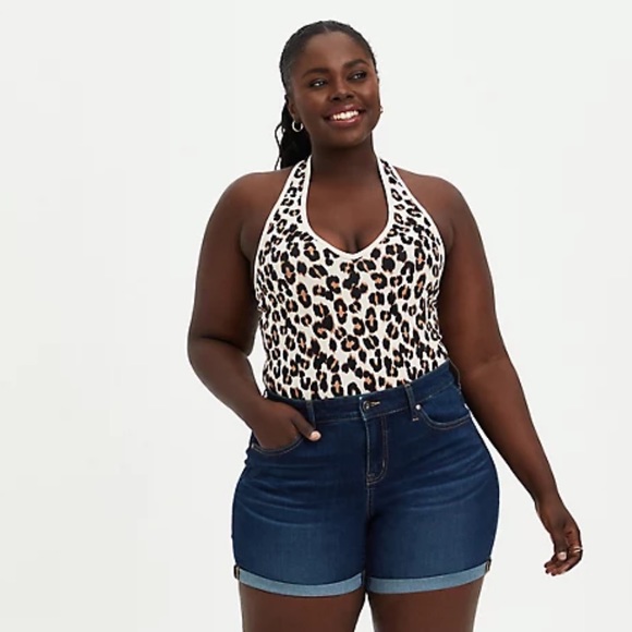 torrid Tops - Torrid Leopard Foxy Print Halter Top Size 4X